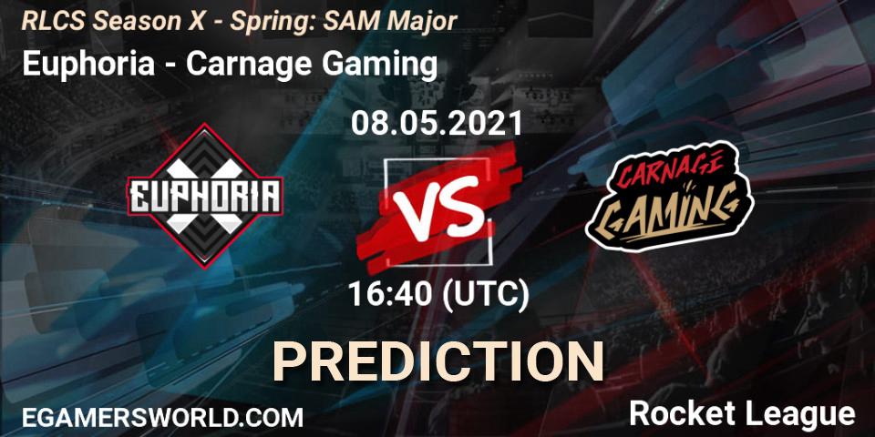 Euphoria vs Carnage Gaming: Match Prediction. 08.05.2021 at 16:40, Rocket League, RLCS Season X - Spring: SAM Major