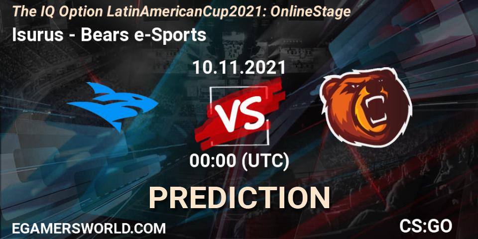 Isurus vs Bears e-Sports: Match Prediction. 10.11.2021 at 00:00, Counter-Strike (CS2), The IQ Option Latin American Cup 2021: Online Stage