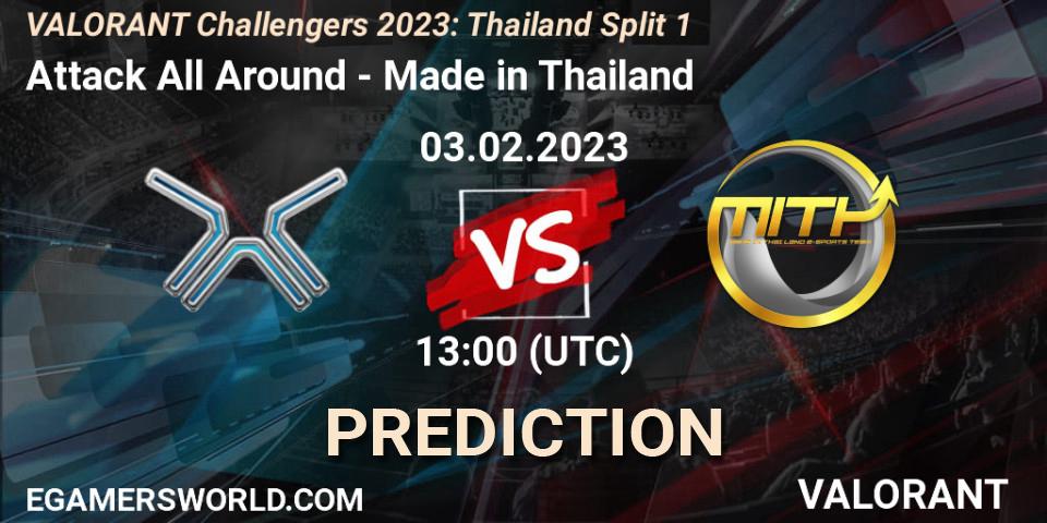 Attack All Around vs Made in Thailand: Match Prediction. 03.02.23, VALORANT, VALORANT Challengers 2023: Thailand Split 1