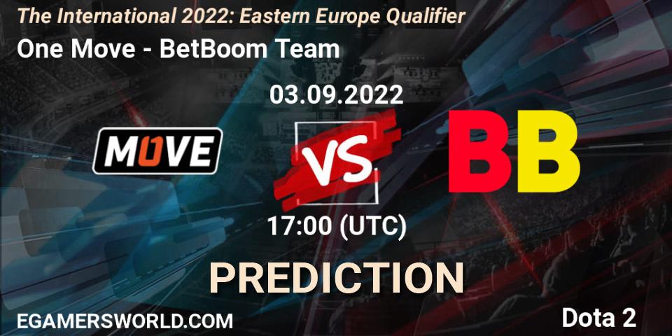 One Move vs BetBoom Team: Match Prediction. 03.09.22, Dota 2, The International 2022: Eastern Europe Qualifier