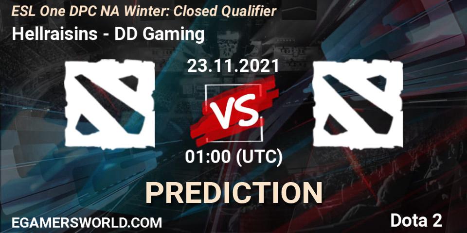 Hellraisins vs DD Gaming: Match Prediction. 23.11.2021 at 01:04, Dota 2, DPC 2022 Season 1: North America - Closed Qualifier (ESL One Winter 2021)