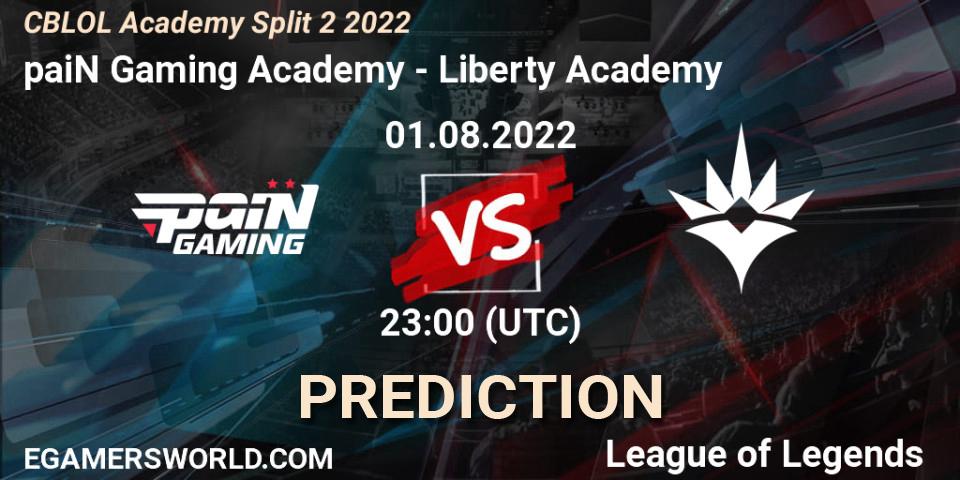 paiN Gaming Academy vs Liberty Academy: Match Prediction. 01.08.2022 at 22:00, LoL, CBLOL Academy Split 2 2022