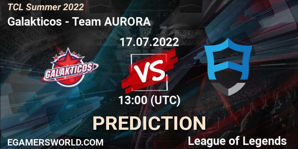 Galakticos vs Team AURORA: Match Prediction. 17.07.22, LoL, TCL Summer 2022