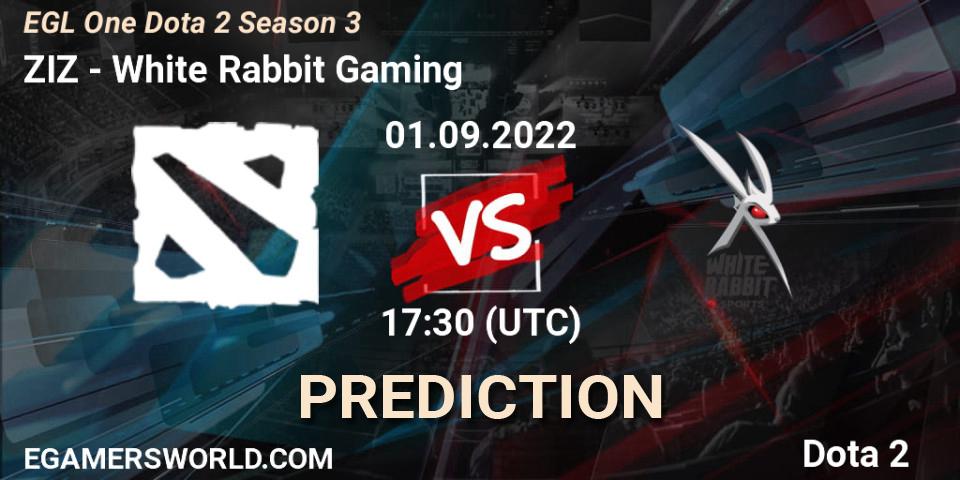 ZIZ vs White Rabbit Gaming: Match Prediction. 01.09.2022 at 17:34, Dota 2, EGL One Dota 2 Season 3