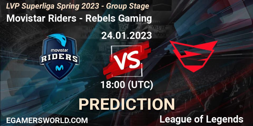 Movistar Riders vs Rebels Gaming: Match Prediction. 24.01.2023 at 18:00, LoL, LVP Superliga Spring 2023 - Group Stage