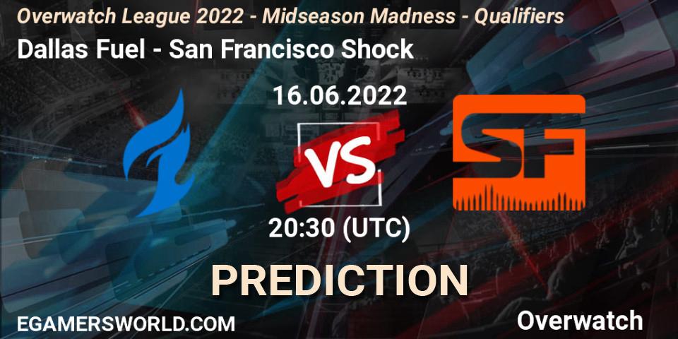 Dallas Fuel vs San Francisco Shock: Match Prediction. 16.06.2022 at 20:40, Overwatch, Overwatch League 2022 - Midseason Madness - Qualifiers