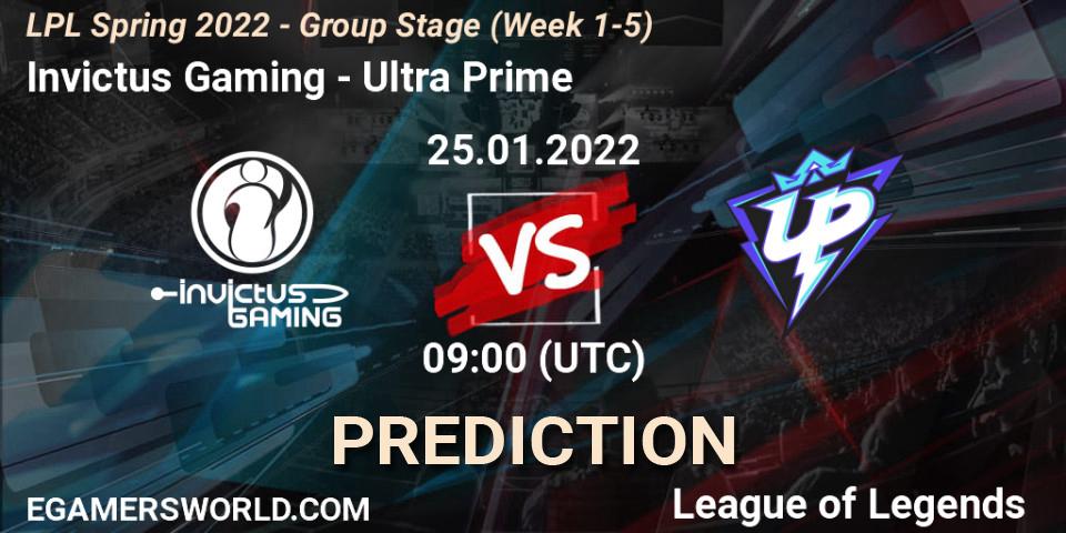 Invictus Gaming vs Ultra Prime: Match Prediction. 25.01.2022 at 09:00, LoL, LPL Spring 2022 - Group Stage (Week 1-5)