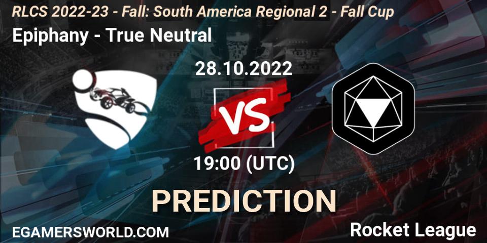 Epiphany vs True Neutral: Match Prediction. 28.10.2022 at 19:00, Rocket League, RLCS 2022-23 - Fall: South America Regional 2 - Fall Cup