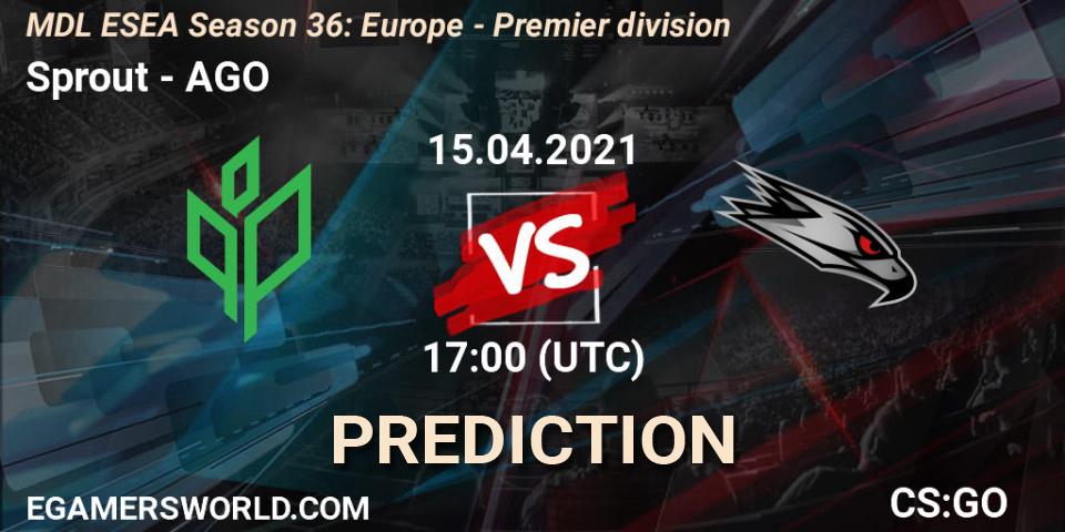 Sprout vs AGO: Match Prediction. 15.04.21, CS2 (CS:GO), MDL ESEA Season 36: Europe - Premier division