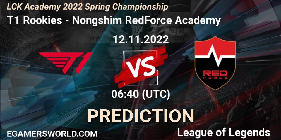 T1 Rookies vs Nongshim RedForce Academy: Match Prediction. 12.11.22, LoL, LCK Academy 2022 Spring Championship