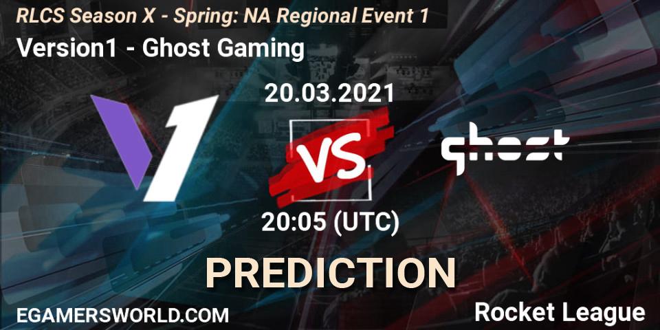 Version1 vs Ghost Gaming: Match Prediction. 20.03.2021 at 19:55, Rocket League, RLCS Season X - Spring: NA Regional Event 1