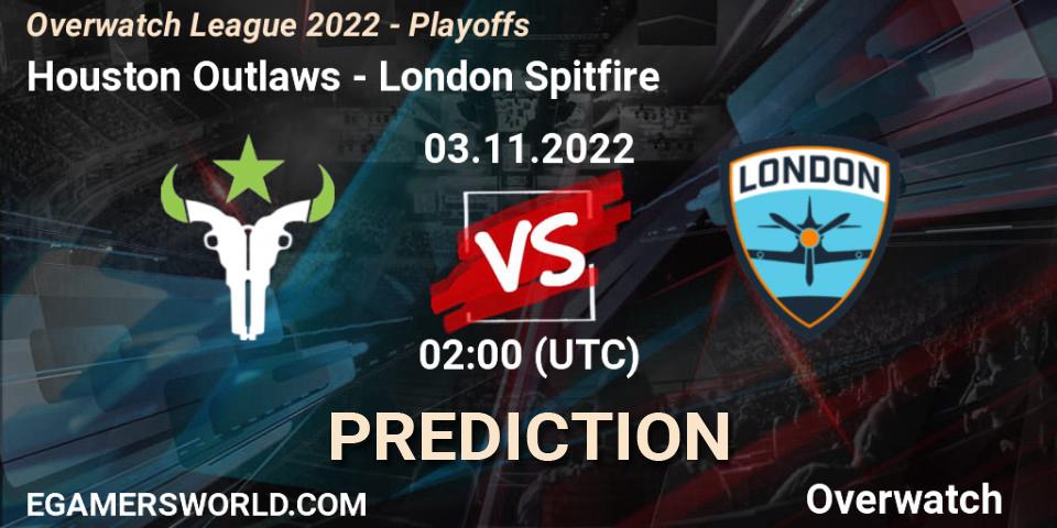 Houston Outlaws vs London Spitfire: Match Prediction. 03.11.22, Overwatch, Overwatch League 2022 - Playoffs