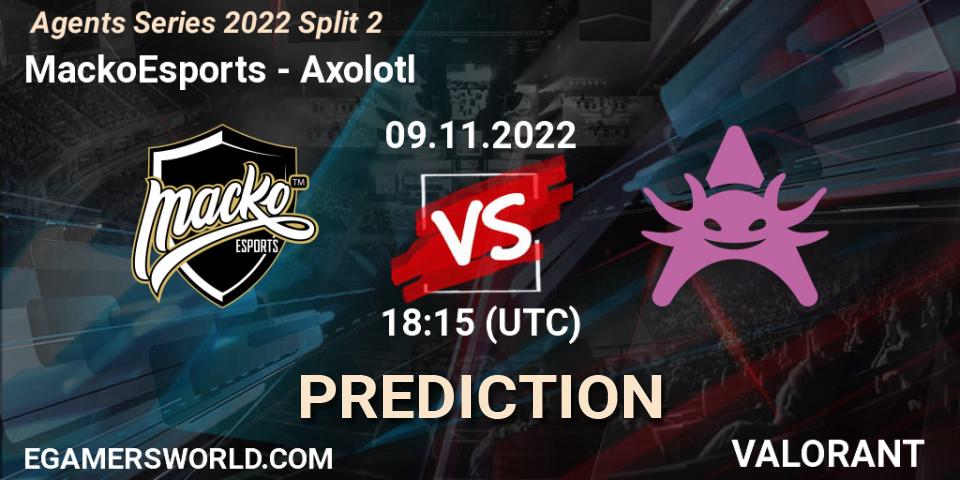 MackoEsports vs Axolotl: Match Prediction. 09.11.22, VALORANT, Agents Series 2022 Split 2