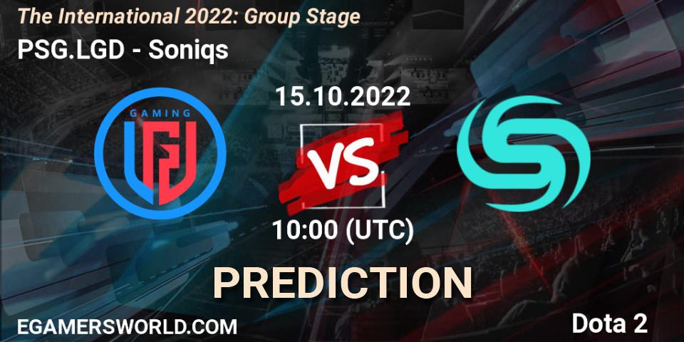 PSG.LGD vs Soniqs: Match Prediction. 15.10.2022 at 12:51, Dota 2, The International 2022: Group Stage