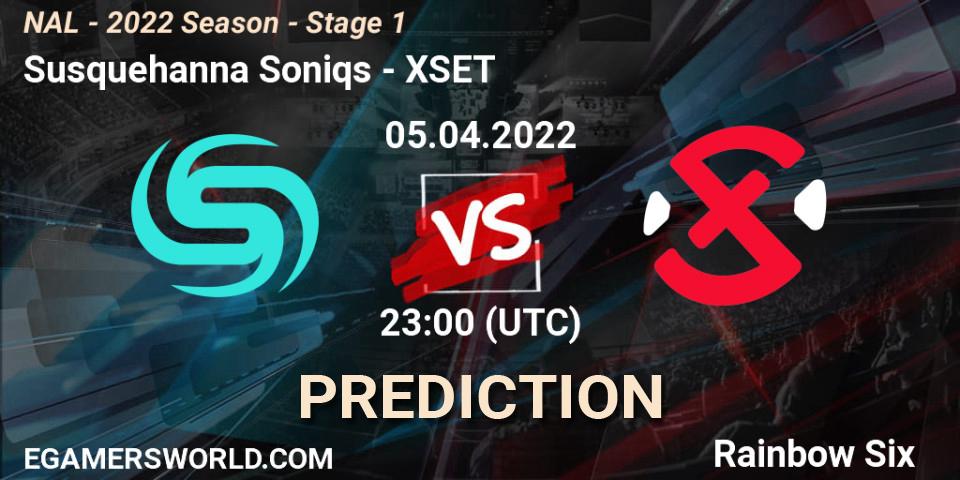 Susquehanna Soniqs vs XSET: Match Prediction. 05.04.2022 at 23:00, Rainbow Six, NAL - Season 2022 - Stage 1