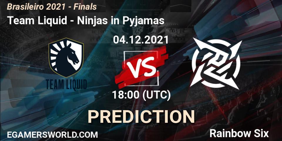 Team Liquid vs Ninjas in Pyjamas: Match Prediction. 04.12.2021 at 18:00, Rainbow Six, Brasileirão 2021 - Finals