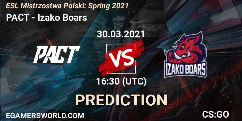 PACT vs Izako Boars: Match Prediction. 30.03.21, CS2 (CS:GO), ESL Mistrzostwa Polski: Spring 2021