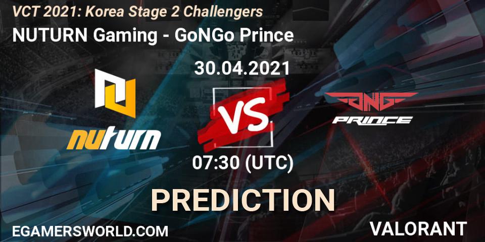 NUTURN Gaming vs GoNGo Prince: Match Prediction. 30.04.2021 at 07:30, VALORANT, VCT 2021: Korea Stage 2 Challengers