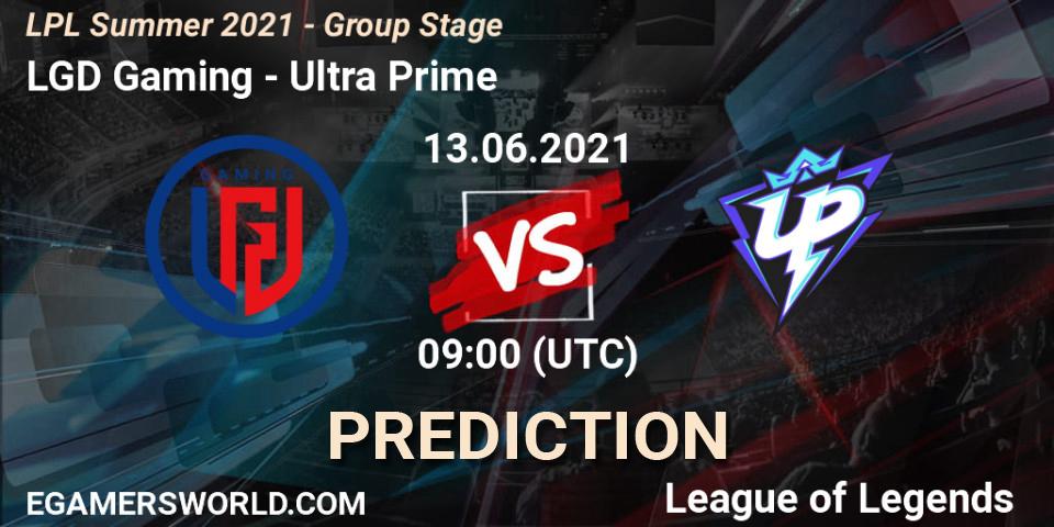 LGD Gaming vs Ultra Prime: Match Prediction. 13.06.2021 at 09:00, LoL, LPL Summer 2021 - Group Stage