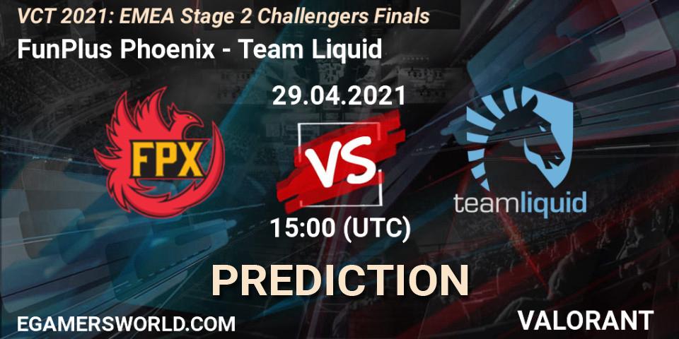 FunPlus Phoenix vs Team Liquid: Match Prediction. 29.04.2021 at 15:00, VALORANT, VCT 2021: EMEA Stage 2 Challengers Finals