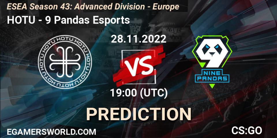 HOTU vs 9 Pandas Esports: Match Prediction. 28.11.22, CS2 (CS:GO), ESEA Season 43: Advanced Division - Europe