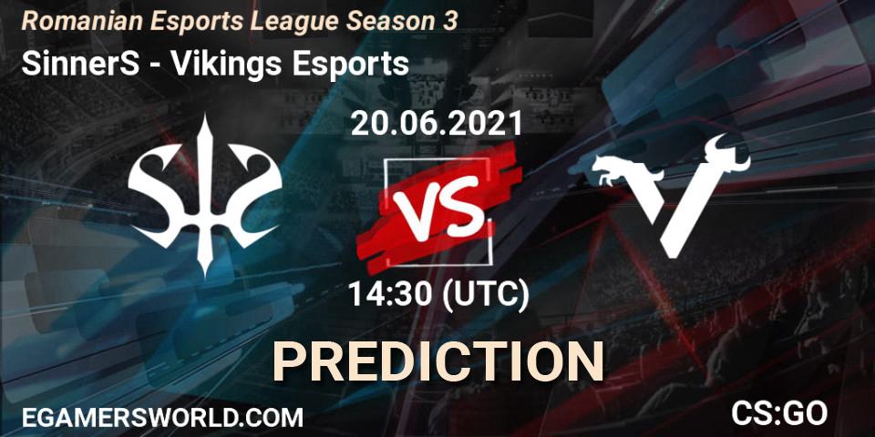 SinnerS vs Vikings Esports: Match Prediction. 20.06.2021 at 14:30, Counter-Strike (CS2), Romanian Esports League Season 3