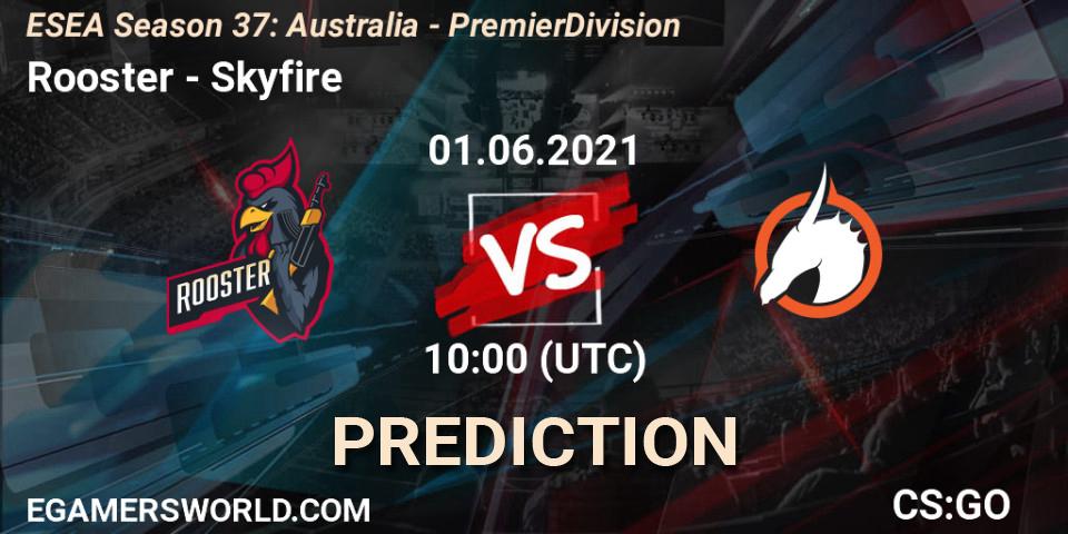 Rooster vs Skyfire: Match Prediction. 01.06.2021 at 10:00, Counter-Strike (CS2), ESEA Season 37: Australia - Premier Division
