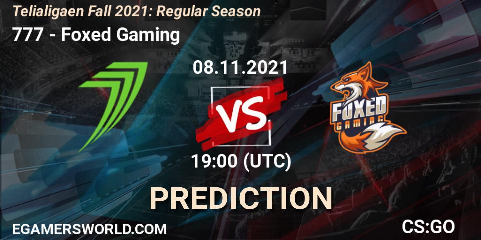777 vs Foxed Gaming: Match Prediction. 08.11.2021 at 19:00, Counter-Strike (CS2), Telialigaen Fall 2021: Regular Season