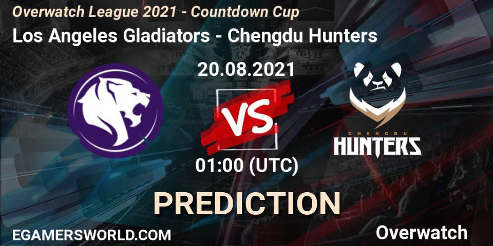 Los Angeles Gladiators vs Chengdu Hunters: Match Prediction. 20.08.21, Overwatch, Overwatch League 2021 - Countdown Cup