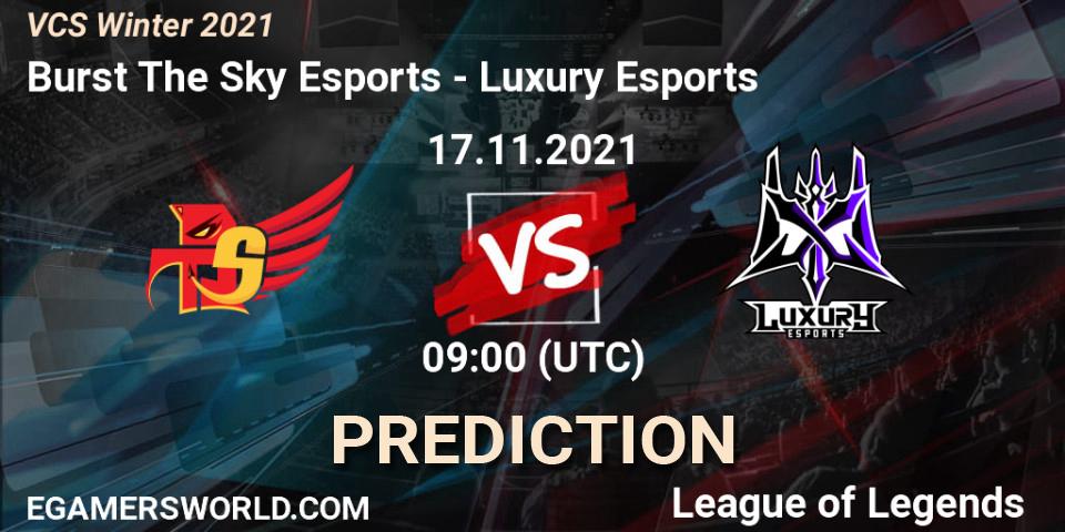 Burst The Sky Esports vs Luxury Esports: Match Prediction. 17.11.2021 at 09:00, LoL, VCS Winter 2021