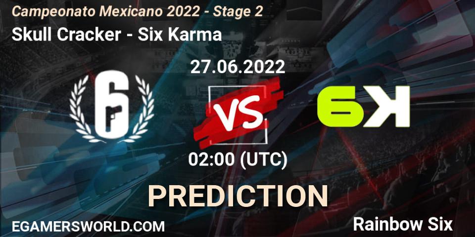 Skull Cracker vs Six Karma: Match Prediction. 27.06.2022 at 01:00, Rainbow Six, Campeonato Mexicano 2022 - Stage 2