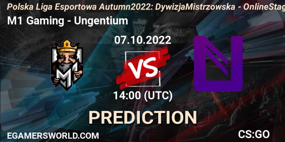 M1 Gaming vs Ungentium: Match Prediction. 07.10.2022 at 14:00, Counter-Strike (CS2), Polska Liga Esportowa Autumn 2022: Dywizja Mistrzowska - Online Stage