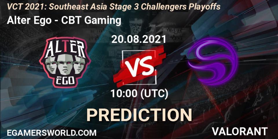 Alter Ego vs CBT Gaming: Match Prediction. 20.08.2021 at 10:00, VALORANT, VCT 2021: Southeast Asia Stage 3 Challengers Playoffs