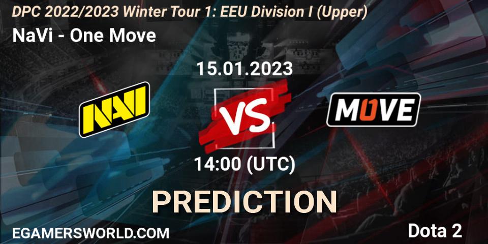 NaVi vs One Move: Match Prediction. 15.01.2023 at 14:00, Dota 2, DPC 2022/2023 Winter Tour 1: EEU Division I (Upper)