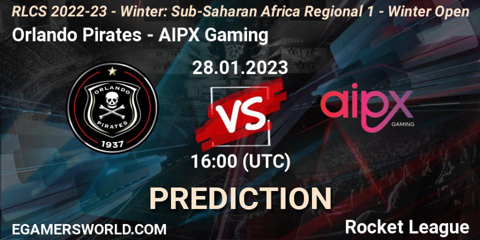 Orlando Pirates vs AIPX Gaming: Match Prediction. 28.01.2023 at 16:00, Rocket League, RLCS 2022-23 - Winter: Sub-Saharan Africa Regional 1 - Winter Open
