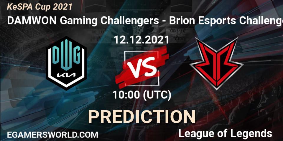 DAMWON Gaming Challengers vs Brion Esports Challengers: Match Prediction. 12.12.2021 at 08:00, LoL, KeSPA Cup 2021