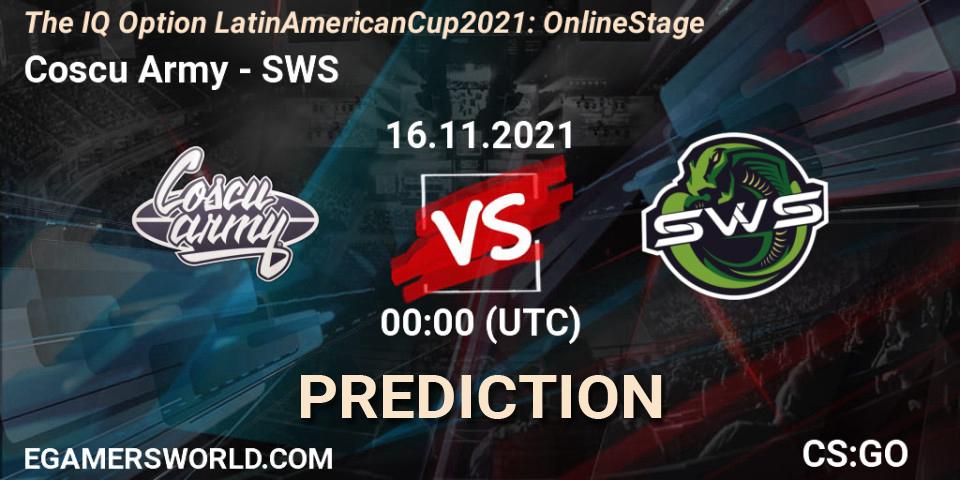 Coscu Army vs SWS: Match Prediction. 16.11.2021 at 00:00, Counter-Strike (CS2), The IQ Option Latin American Cup 2021: Online Stage