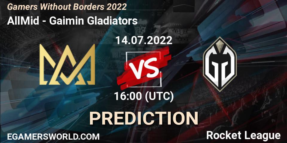 AllMid vs Gaimin Gladiators: Match Prediction. 14.07.2022 at 16:00, Rocket League, Gamers Without Borders 2022