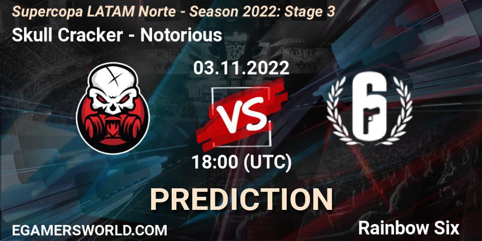 Skull Cracker vs Notorious: Match Prediction. 03.11.2022 at 18:00, Rainbow Six, Supercopa LATAM Norte - Season 2022: Stage 3