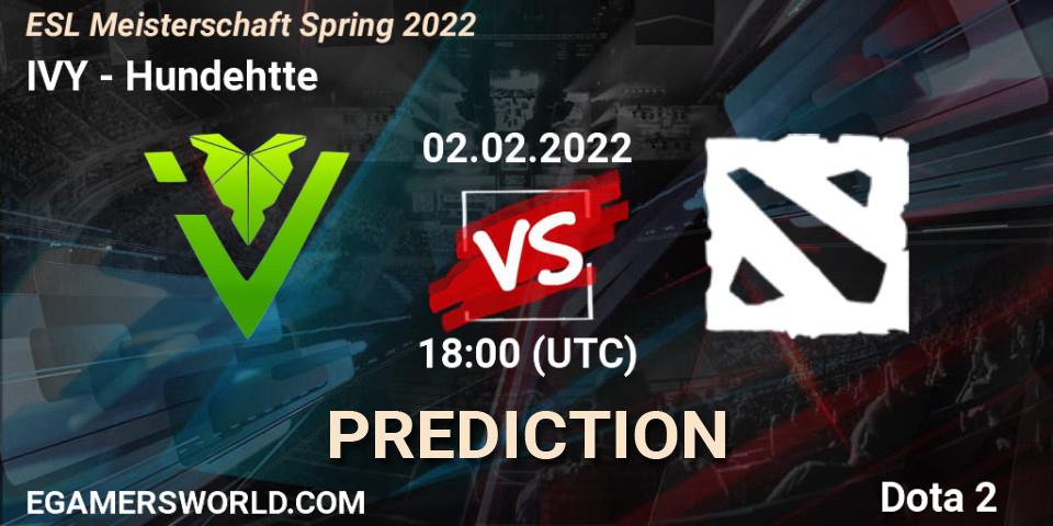 IVY vs Hundehütte: Match Prediction. 02.02.2022 at 18:00, Dota 2, ESL Meisterschaft Spring 2022
