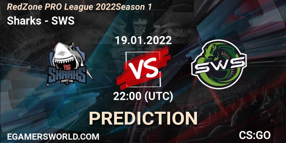 Sharks vs SWS: Match Prediction. 19.01.2022 at 22:00, Counter-Strike (CS2), RedZone PRO League 2022 Season 1