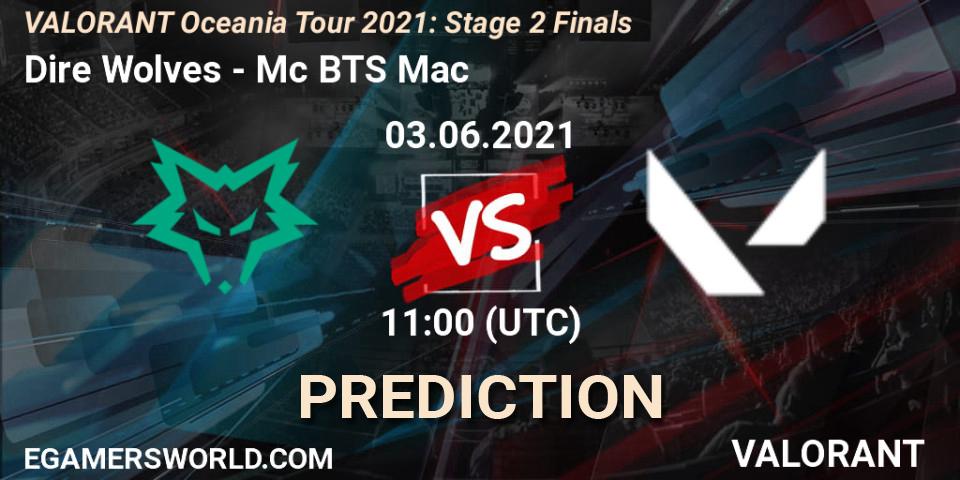 Dire Wolves vs Mc BTS Mac: Match Prediction. 03.06.2021 at 11:30, VALORANT, VALORANT Oceania Tour 2021: Stage 2 Finals