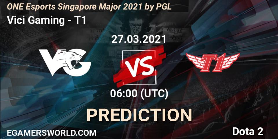 Vici Gaming vs T1: Match Prediction. 27.03.2021 at 07:18, Dota 2, ONE Esports Singapore Major 2021
