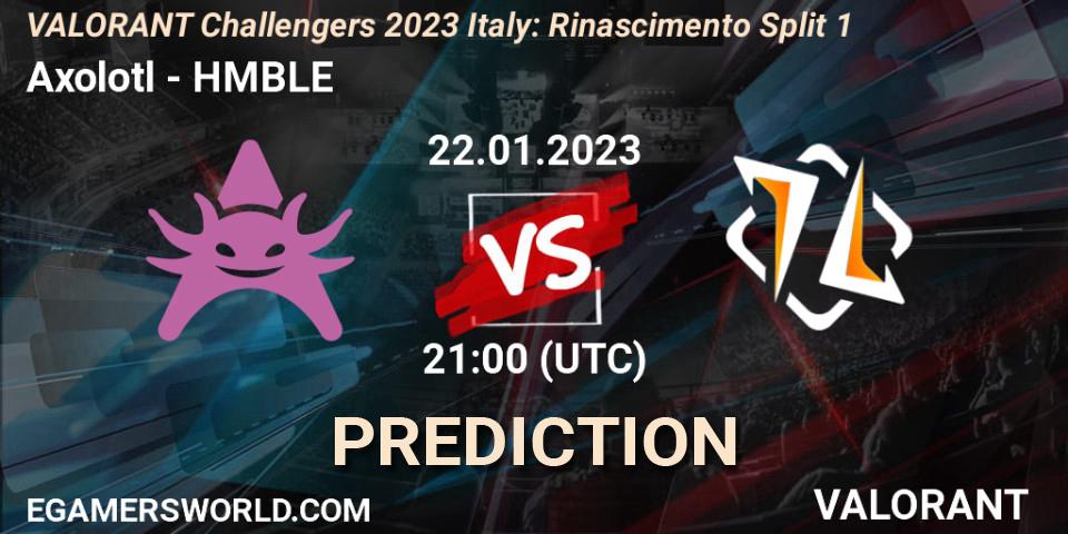 Axolotl vs HMBLE: Match Prediction. 22.01.23, VALORANT, VALORANT Challengers 2023 Italy: Rinascimento Split 1