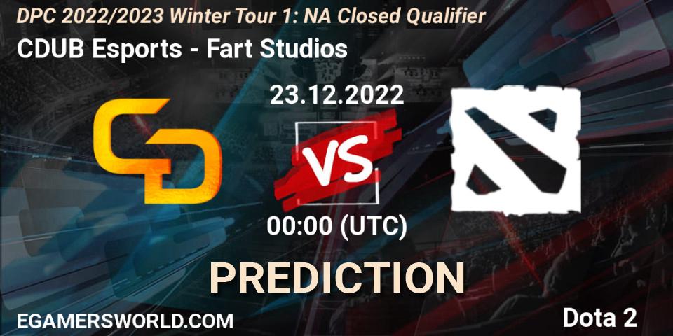 CDUB Esports vs Fart Studios: Match Prediction. 22.12.2022 at 23:39, Dota 2, DPC 2022/2023 Winter Tour 1: NA Closed Qualifier
