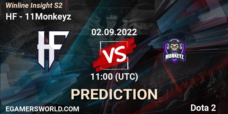 HF vs 11Monkeyz: Match Prediction. 02.09.2022 at 11:00, Dota 2, Winline Insight S2