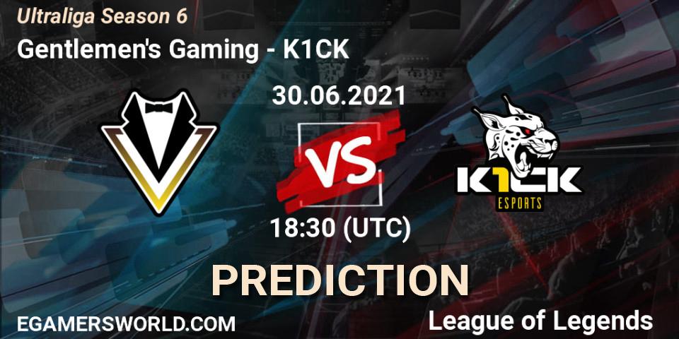 Gentlemen's Gaming vs K1CK: Match Prediction. 30.06.21, LoL, Ultraliga Season 6