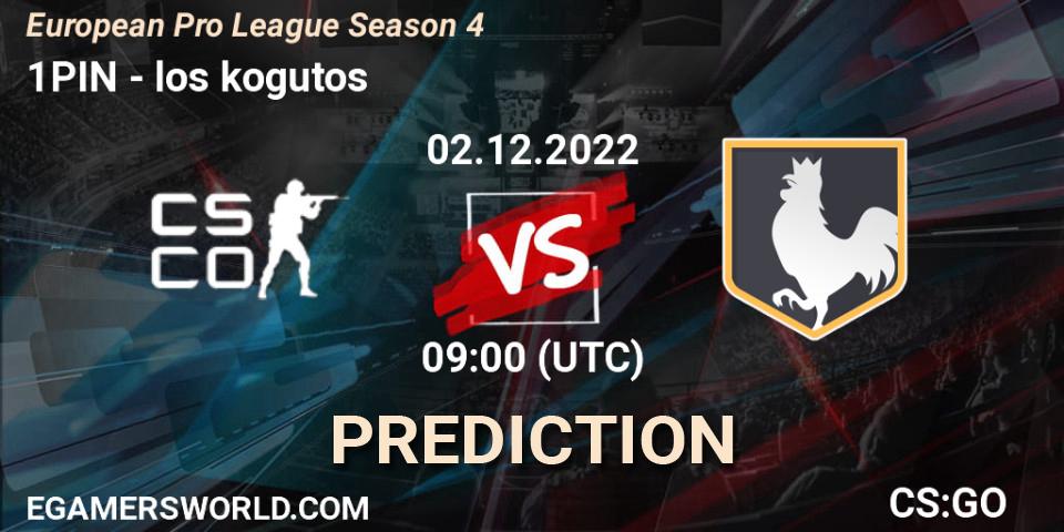 1PIN vs los kogutos: Match Prediction. 02.12.22, CS2 (CS:GO), European Pro League Season 4
