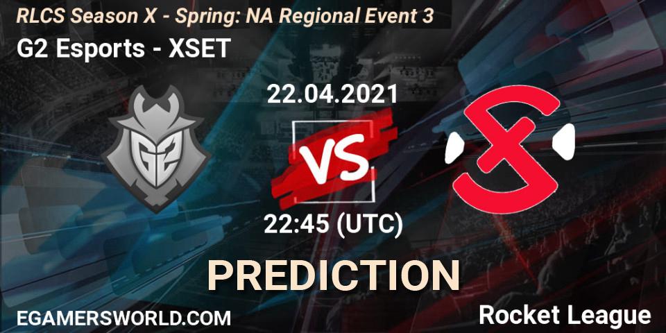 G2 Esports vs XSET: Match Prediction. 22.04.2021 at 22:45, Rocket League, RLCS Season X - Spring: NA Regional Event 3