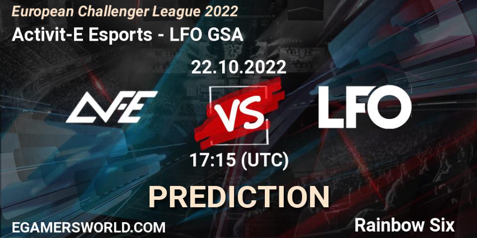 Activit-E Esports vs LFO GSA: Match Prediction. 22.10.2022 at 17:15, Rainbow Six, European Challenger League 2022